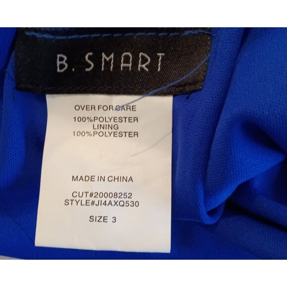 B. Smart Blue Size 3 Elegant Flowy Cocktail Party Dancing Dress Lace Zip Back - Picture 14 of 14